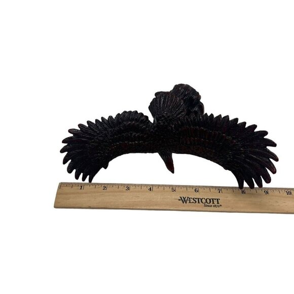 2 Vintage Red Resin Bird Eagle Sculptures Wings Spread - Picture 11 of 11